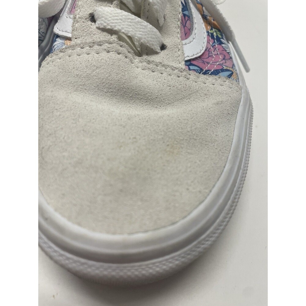 Vans Low Sneakers Tennis Shoes Retro Pink floral white suede top size 7 skater - Picture 5 of 12